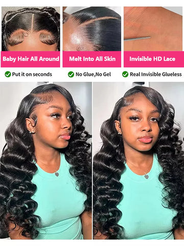 200 Density Loose Deep Wave 13x4 HD Lace Front Human Hair Wigs Brazilian 30 Inch Curly Water Wave 5x5 Glueless Wig Human Hair