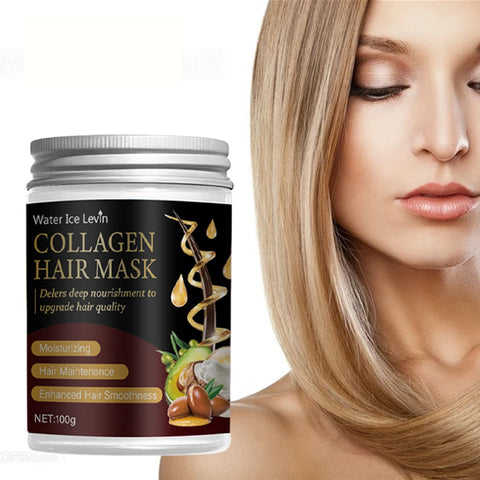 Water Ice Levin Collagen Hair Mask – Shea Butter, Olive Oil, Coconut Oil Deep Nourishment, Moisturizing, Enhanced Smoothness.