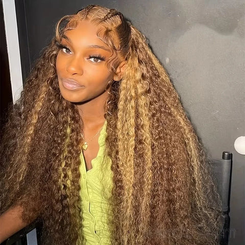 30 36 Inch Highlight Wig Human Hair 13x6 Hd Lace Frontal Wig 250 Density Ombre Blonde Deep Wave Brazilian Water Wave Curly Wigs