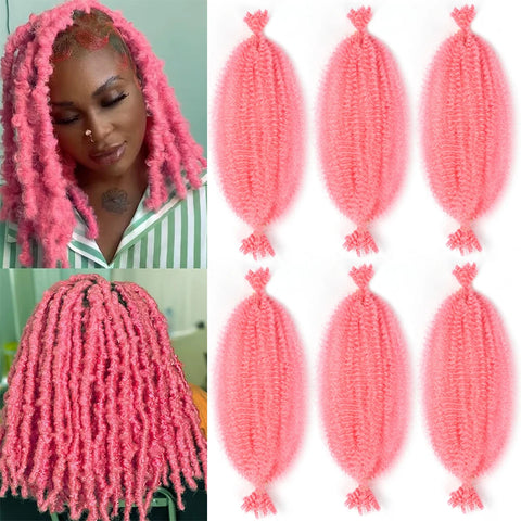 1/3/6 Packs Pre-Separated Springy Afro Twist Hair 12 Inch Synthetic Marley Twist Braiding Hair for Black Women
