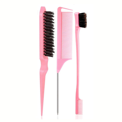 5 Pcs Detangling Brush Set，Curly, Wet/Dry, Black Hair, Flex Detangling Brush set for Hair Style and Cuting, Easy Clean in Daily