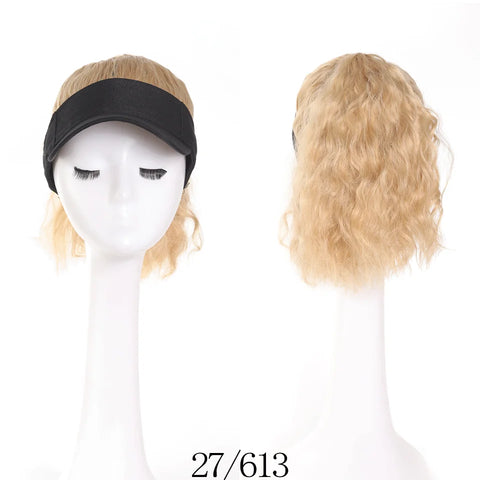 High Temperature Fiber Synthetic Curly Wave Ponytail Wig with Adjustable Buckle Net Baseball Cap - Sporty  for All People