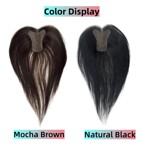 Magic Paste Hair Topper for Women Invisible Natural Looking Human Hair Bangs Fringe No Clip Design Covers Hair Loss
