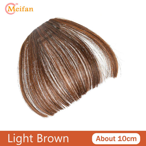 MEIFAN Synthetic Middle Part Topper Hairpiece with Bangs Clip-In Bangs Extension Natural Invisible Clourse Hairpiece for Women