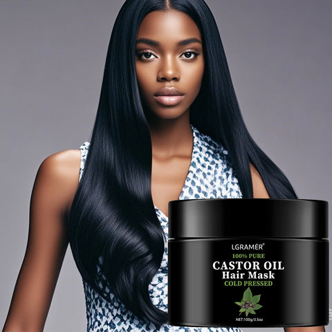 Castor Oil Hair Mask Improves Damaged Hair Repairs Frizz Strengthens Fluffiness Makes Hair Look Smooth Shiny Hair Care Hair Mask