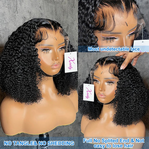 Xcurly Curly Short Bob Human Hair Wigs 13x4 13X6 HD Lace Frontal Wig Brazilian Deep Wave 5x5 Closure Wig For Women Pre Plucked