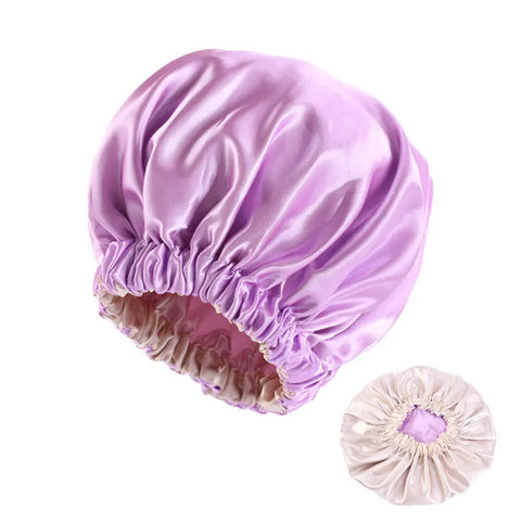 2in1 Double Layer for Winter Bonnet Satin Cheveux Nuit Night Hair Cap Women's Solid Sleeping Hat Sleep Care Nightcap Unisex