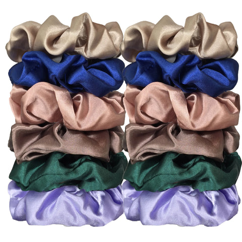 12/18/20PCS Satin Colorful Intestine Hair Band Hair Accessories hair scrunchies Headwear For Ponytail Cute Causal Women