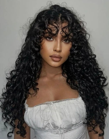 Straight Human Hair Wigs With Bangs Full Machine Made Wig Cheap Brazilian Hair Wigs Short Bob Wigs 250 Density Wigs
