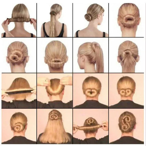 Lady Girl Hair Accessories Sweet French Dish Made Hair Band Ball Twist Magic DIY Tool Bun Maker Synthetic Donuts Bud Head Band