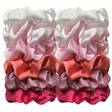 12/18/20PCS Satin Colorful Intestine Hair Band Hair Accessories hair scrunchies Headwear For Ponytail Cute Causal Women