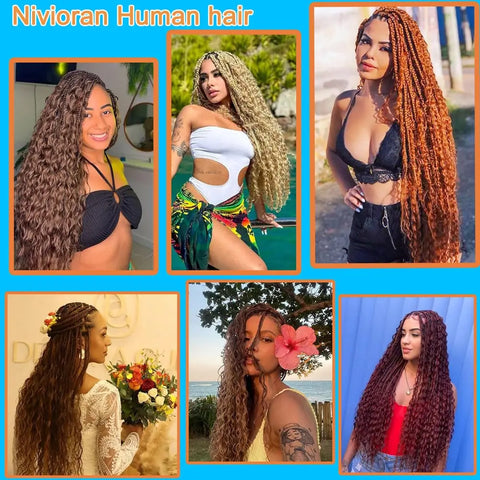 3 Bundle/Pack Boho Braids Human Hair Extensions 613 Blonde Deep Wave Bulk Human Hair For Braiding Bulk Human Hair No Weft Bundle