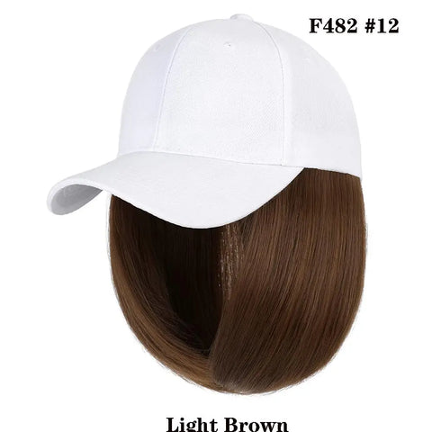 Cap Synthetic Wig Hair Extensions Hair Wigs For Women Short Straight Bob  Adjustable Hip Hop Baseball Cap economic Vertical wigs