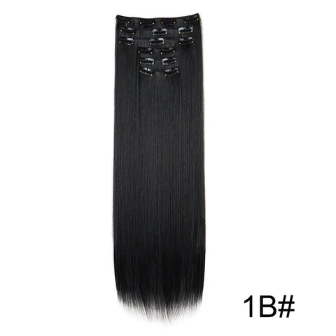 WIGSIN Synthetic 6pcs/set Long Straight Clip-in Hair Extension Invisible Seamless Extension Black Brown Hairpiece for Women