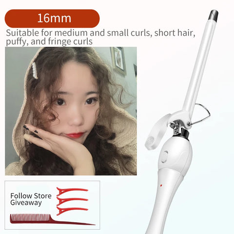 Hair Curling Iron 9mm Curler Wand Professional Curly Tongs Ceramic Electric SalonStyling Tool Small Crimping Iron Waves for Hair