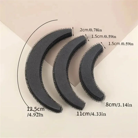 3-piece hair cushion Hair Volume Increase Fluffy Bun Donut Foam sponge Lift Women's hair accessories