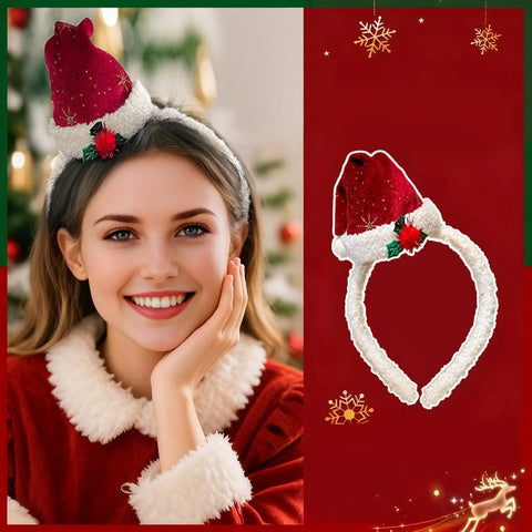 1PC Christmas Headband Hair Clips Cute Hair Accessories for Kids Holiday Party Dress Up Gifts Snowflake Letter Design Hairband