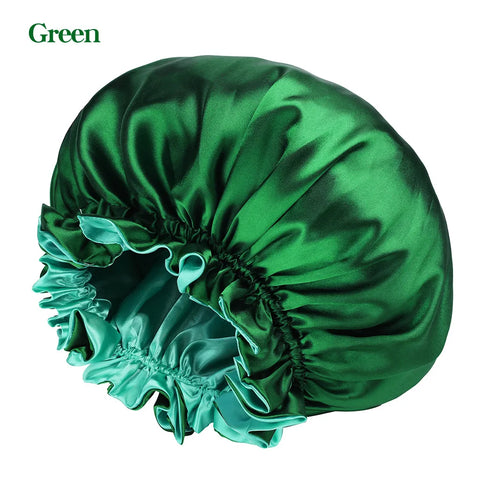 Women Satin Solid Sleeping Hat Night Sleep Cap Bathroom Accessories For Women Shower Caps Waterproof Sleeping Hair Bonnets Cap