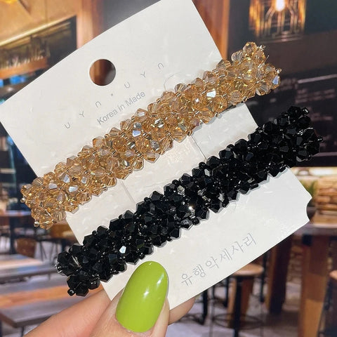 2/3PCS Set Fashion Crystal Spring Hair Clips Pins Handmade Beads Hair Barrettes For Women Girl Korean Simple Hair Accessories