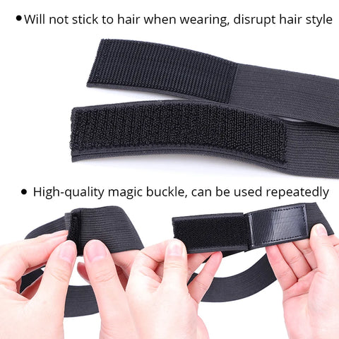 Elastic Bands For Wig Edges 1Pcs Lace Band With Ear Protector Wig Adjustable Magic Buckle Wrap To Lay Scarf Keeping Grip No Slip
