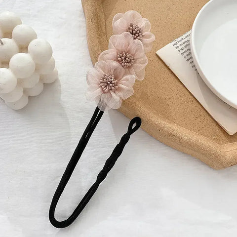 Chiffon Flower Hair Clip Magic Bun Curler Hair Styling Twist Maker Tool Dount Twist Hair Accessories Women Girl Hair Braide Tool