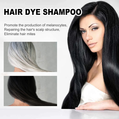 EELHOE 100ml Natural Plant Hair Dye Shampoo 3 in 1 Hair Color Shampoo for Gary Hair Quick Dark Black And Women Men Grey Coverage