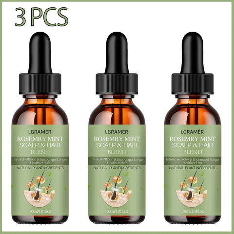 Hair Growth Oil Organic  Peppermint Rosemary Scalp Strengthening Oil Nourishing Care Anti-split Ends and Hair Loss Hair Oil Set