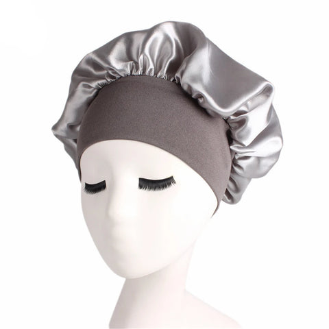 Women Men Unisex Satin Sleeping Hat Night Hair Care Bonnet Skullies Beanies Cap
