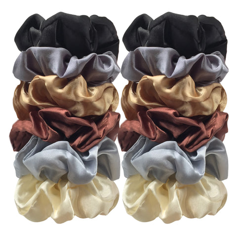 12/18/20PCS Satin Colorful Intestine Hair Band Hair Accessories hair scrunchies Headwear For Ponytail Cute Causal Women