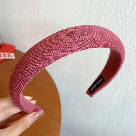 New Vintage Red Womens Headband Woolen Velvet Hair Band Headwear Girl Side Sponge Hair Hoop Christmas Day Hair Accessories