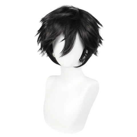 Short Black Men's Cosplay Synthetic Wig for Halloween Christmas Event Costume Party Black Men Wig for Men Women Anime Cosplay