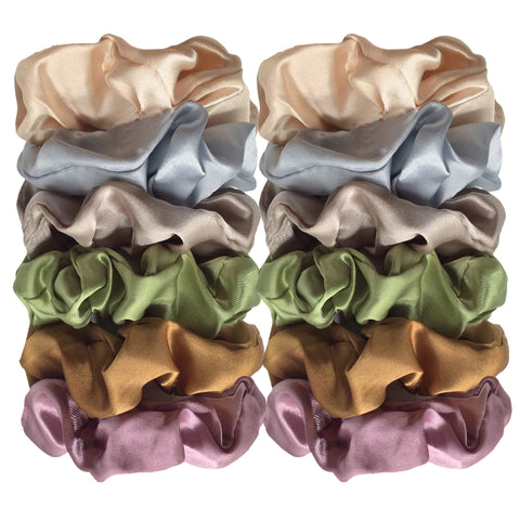 12/18/20PCS Satin Colorful Intestine Hair Band Hair Accessories hair scrunchies Headwear For Ponytail Cute Causal Women