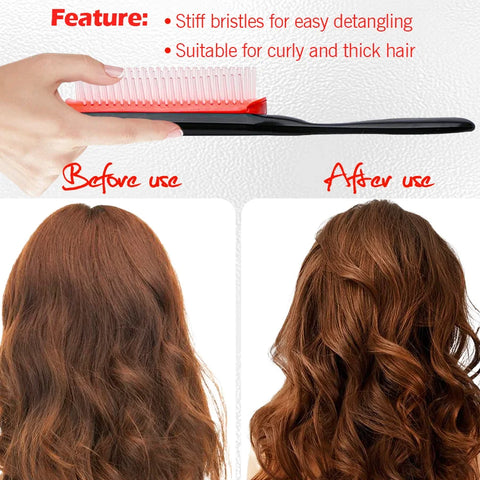 New 5-Piece Hair Styling Tools Kit Curly/Normal with Octopus Brush Detangler Combs Tail Comb Edge Brush and Bristle Brush Unisex