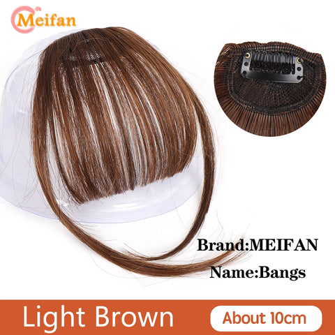 MEIFAN Synthetic Middle Part Topper Hairpiece with Bangs Clip-In Bangs Extension Natural Invisible Clourse Hairpiece for Women