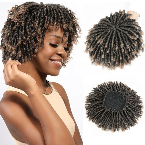 Synthetic Dreadlock Hair Toppers Wig with Clips in Faux Locs Braided Half Wigs Short Locks Hair Toupee for Women and Men
