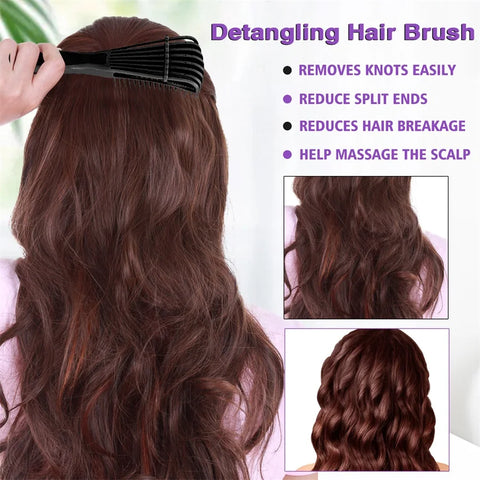 New 5-Piece Hair Styling Tools Kit Curly/Normal with Octopus Brush Detangler Combs Tail Comb Edge Brush and Bristle Brush Unisex