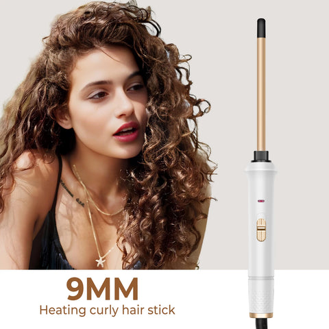 Hair Curling Iron 9mm Curler Wand Professional Curly Tongs Ceramic Electric Hair Curler Salon Styling Tools Small Crimping Iron