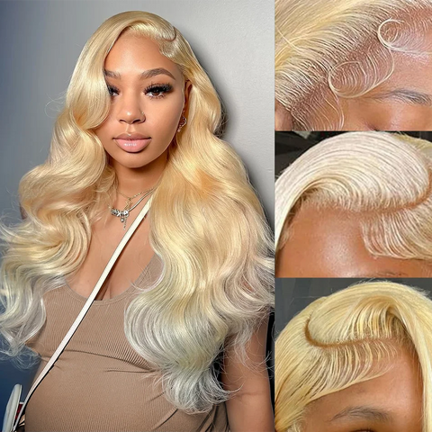 Body Wave 613 Human Hair Wig 13X6 Hd Lace Frontal Wig 250 Density 30 40 Inch Blonde Lace Front Wig For Black Women Brazilian Wig