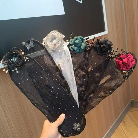 Elegant Pearl Flower Bun Maker Korean Sponge Easy Big Ring Former Hair Styling Tools Accessories for Girls Hair Donut Braide