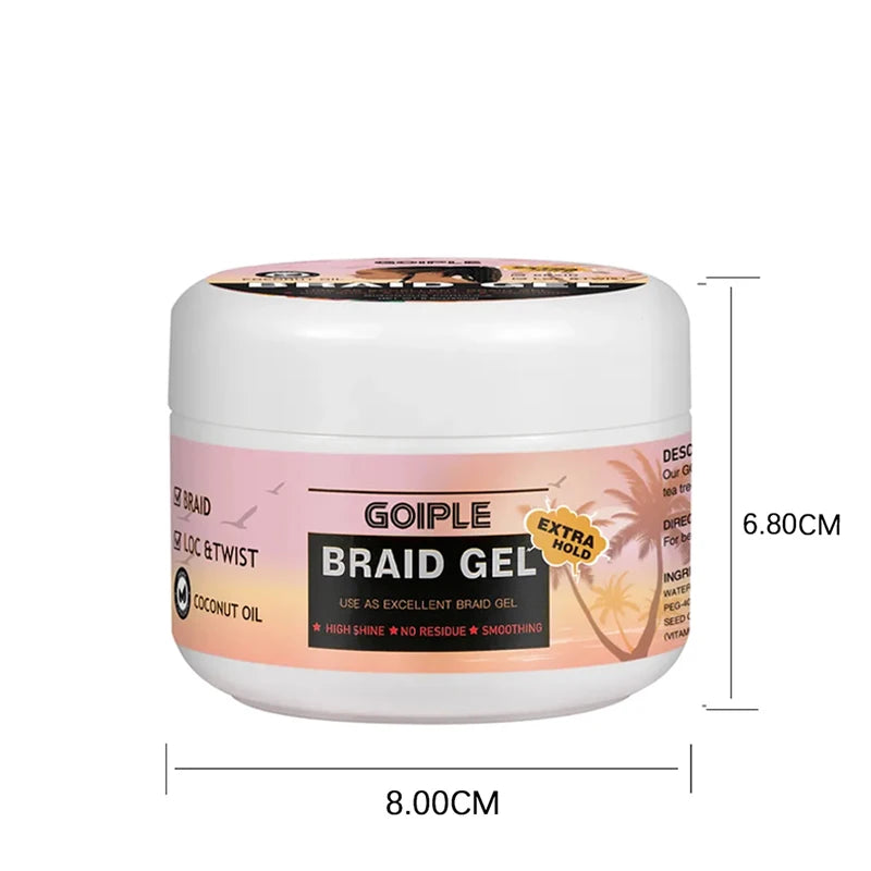 450g Braid Gel 24 Hour Smooth Hold Braiding Pomade Tames Frizz Hair Styling Cream for Cornrow Lock and Twist Edge Control Wax