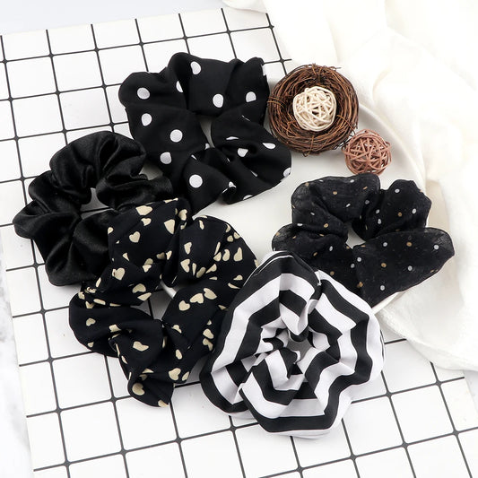 5Pcs/Lot Girl Pink Red Hair Band Accessories Fashion Large Hair Ties Solid Color Elastic Scrunchies For Women Ponytail Hairstyle
