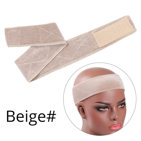 5.5cm Width Non-slip Wig Grip Headband Soft Velvet Hair Band For Fastern Wig Adjustable Wig Band For Women Black Scarf Head 1Pcs