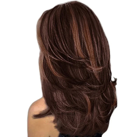 Synthetic Female Wigs Mix Grey Long Layered Wig Natural Silver Gray Wigs Women Salt and Pepper Hair Replacement Carnival Costume