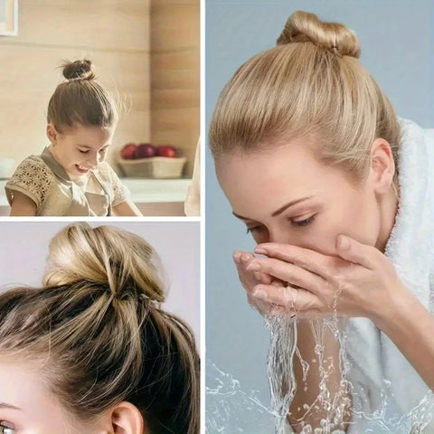 4pcs Magic Twist Donut Bun Clip DIY Ponytail Hair Styling Tools Black Mushroom Head Hair Reel for Bobo and Ball Head Hairstyles