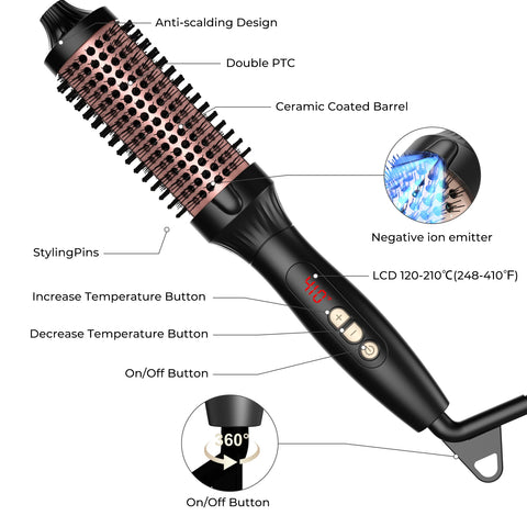 Thermal Brush One-Step Hot Air Brush&volumizer Hair Curler Straightener Hair Styling Brush Professional Curling Iron Heated