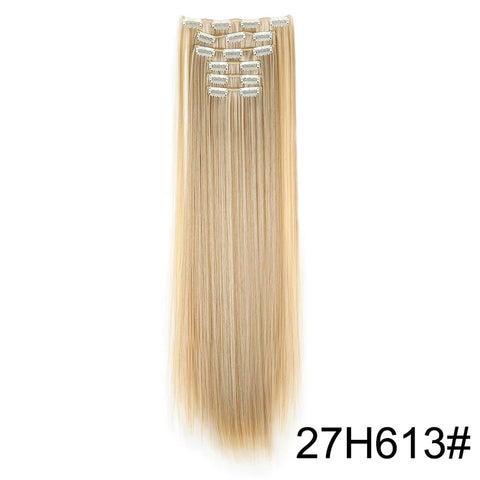 WIGSIN Synthetic 6pcs/set Long Straight Clip-in Hair Extension Invisible Seamless Extension Black Brown Hairpiece for Women