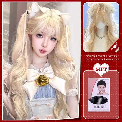 WTB Synthetic Long Straight Hair Black Lolita Wigs with Bangs for Women Fashion Female Cosplay Party Christmas Wigs Multicolor