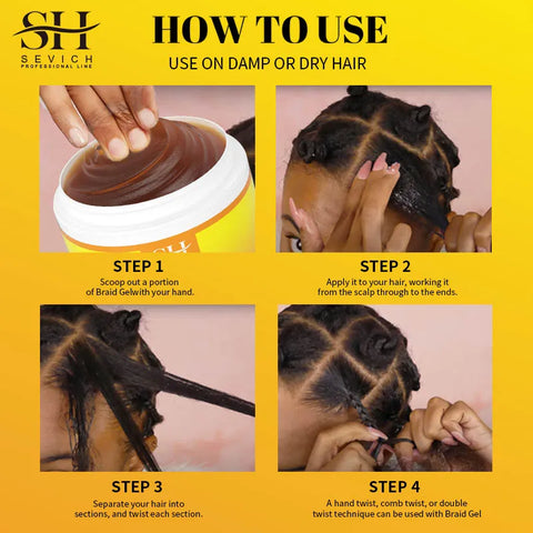100g Hair Braiding Gel Styling Waxes Cream Edges Braid Wax Twist Strong Hold Pomade Anti-Frizz Hair Care Dreadlocks Styling Wax