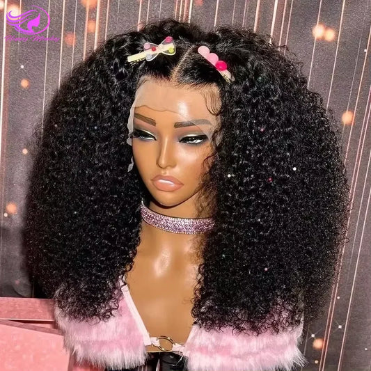 200% Density HD 13x4 Lace Jerry Curly Bob Wig 4x4 Lace Closure Loose Deep Wave Lace Front Human Hair Wig 100% Remy Human Hair