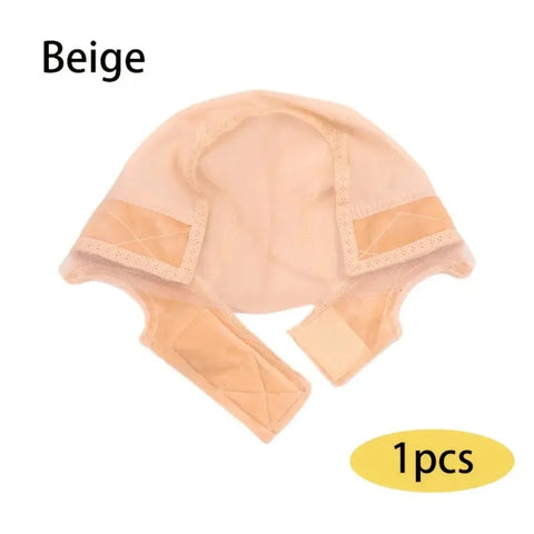 Women Lace Wig Adjustable Grip Cap Wig Caps for Non Slip with Ear-Cutouts Adjustable Velcro Headband,Gift of bandage and brushe